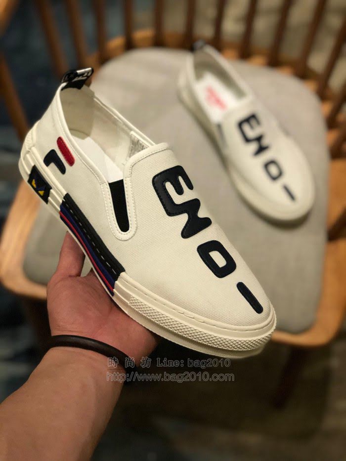 FENDI男鞋 2019新款 經典百搭款 字母LOGO 芬迪休閒男鞋  jpx2006